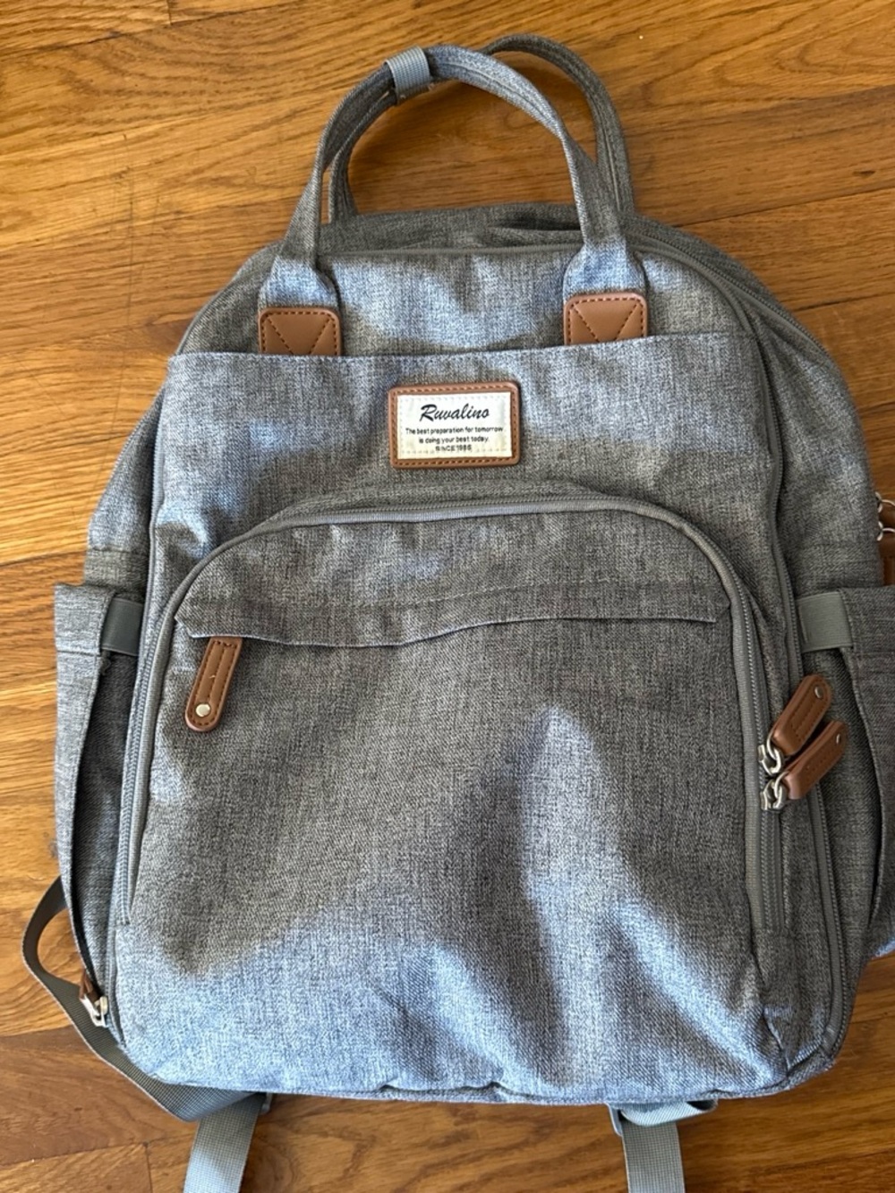 Rivalino Gray Baby Bag Backpack - Neutral Gray